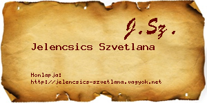 Jelencsics Szvetlana névjegykártya